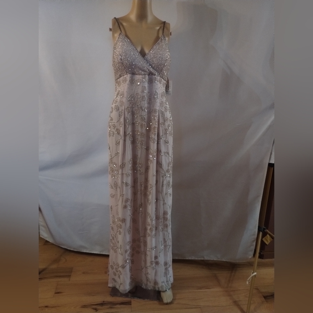 🌸 David’s Bridal Michaelangelo Pink Beaded Silk Gown NWT | Formal Prom Dress